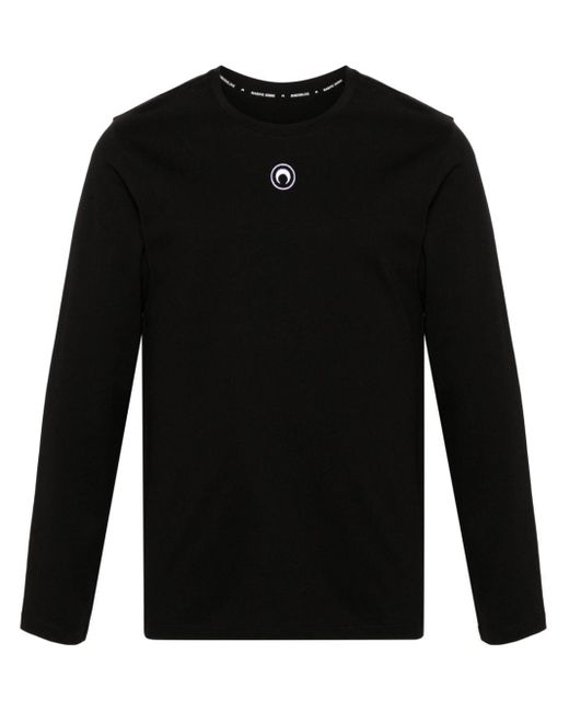 MARINE SERRE Black Crescent Moon Long-sleeve T-shirt for men