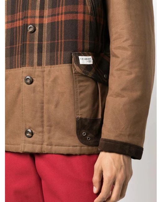 Fay Brown Plaid-Pattern Field Jacket for men