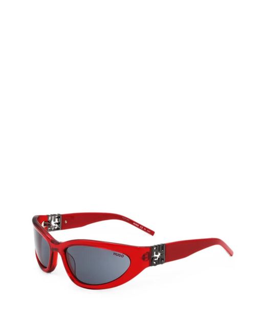 Boss Red Acetate Optical Frames With 3D Monogram for men