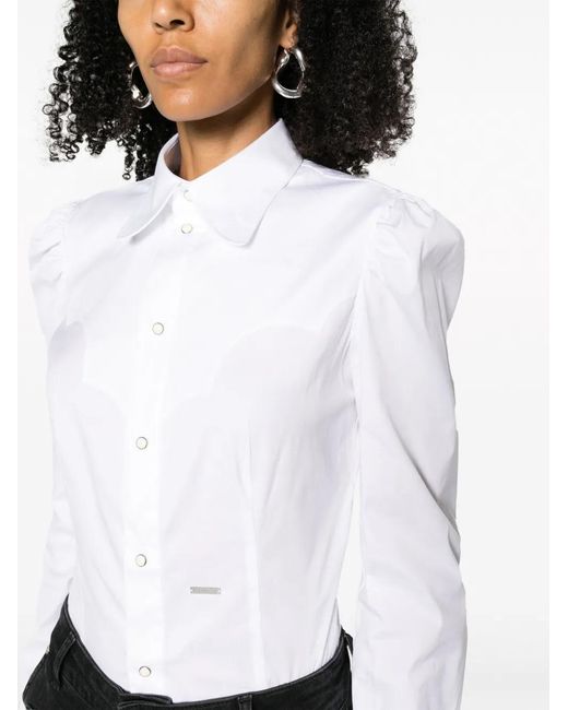 DSquared² Button-Up Blouse in het White