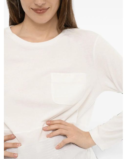 Woolrich White Chest-Pocket Top