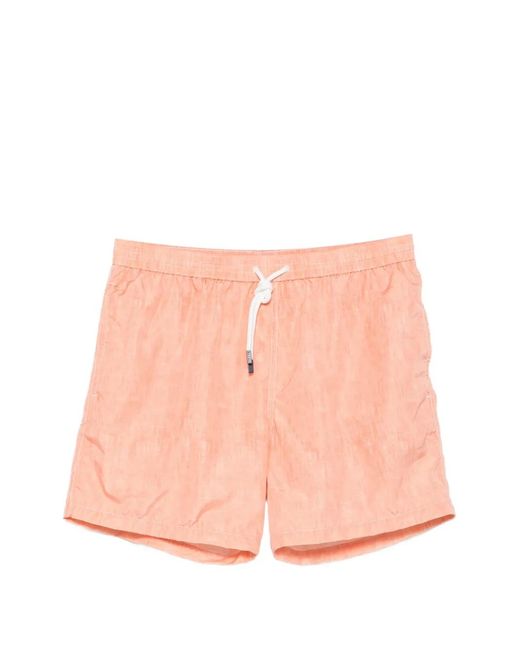 Barba Napoli Pink Drawstring-Waist Swim Shorts for men