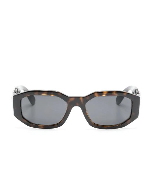 Versace Gray Medusa biggie Rectangular Sunglasses