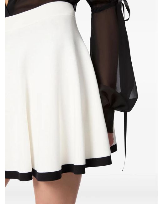 Nina Ricci White Knit Skater Mini Skirt
