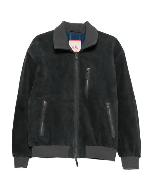 A Kind Of Guise Black Suede Bomber Jacket for men
