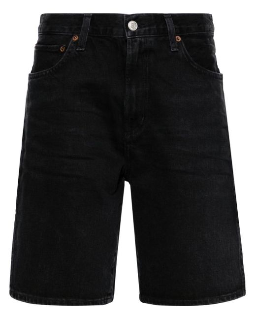 Short en jean à taille haute Agolde en coloris Black
