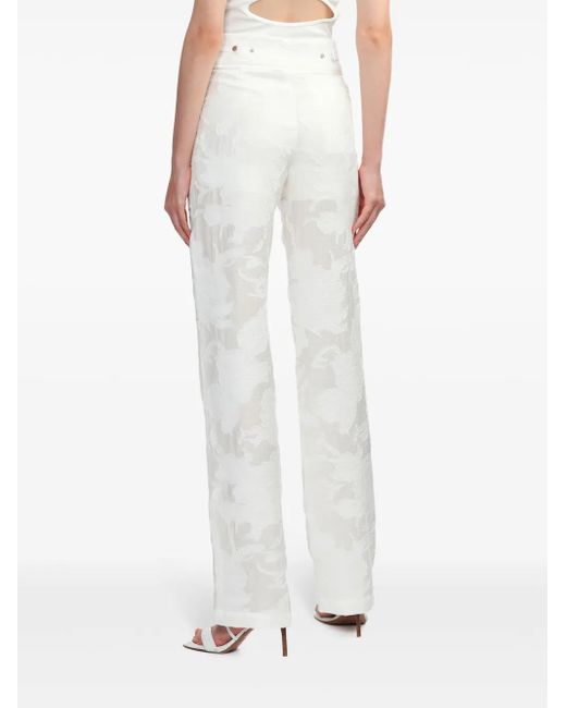 IRO White Embroidered Long-Leg Trousers