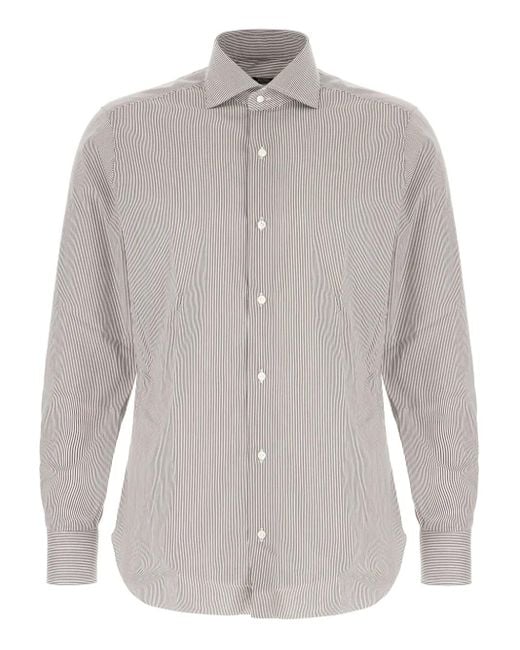 Camicia A Righe di Barba Napoli in Gray da Uomo