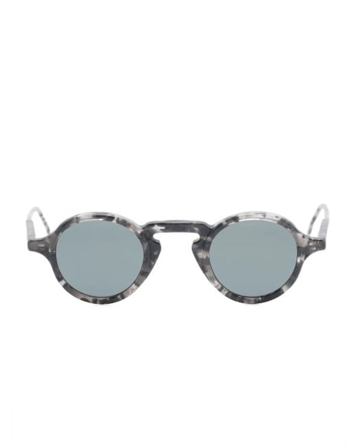 Thom Browne Gray Tortoiseshell Round-Frame Tinted Sunglasses
