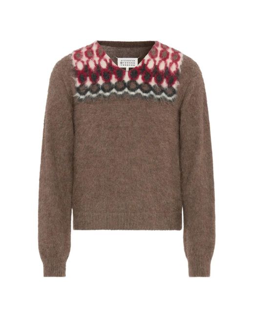 Maison Margiela Brown Brushed Pullover for men
