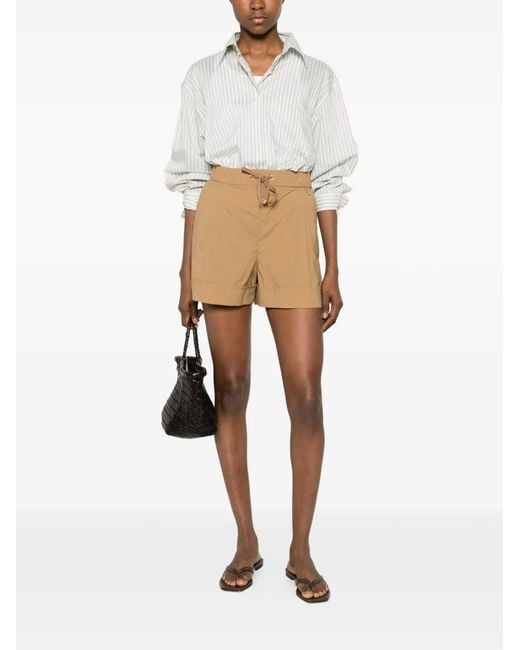 Herno Natural Drawstring Turn-Up Shorts