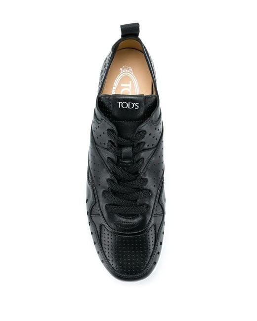 Tod's Black Flatform Lace-up Sneakers