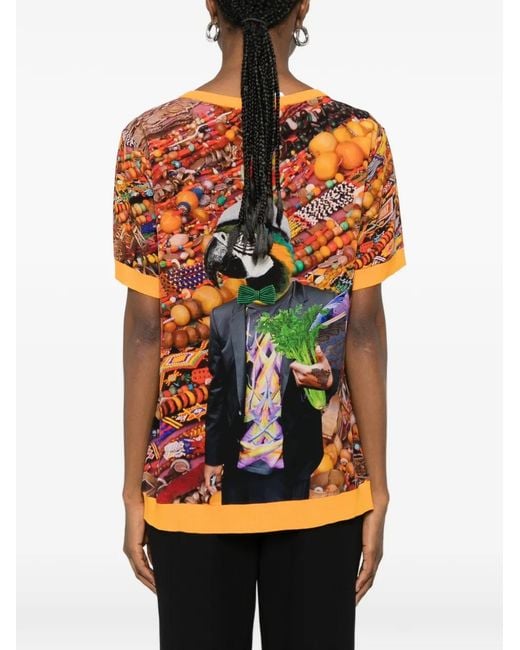 The Artistylist Orange Graphic-Print T-Shirt