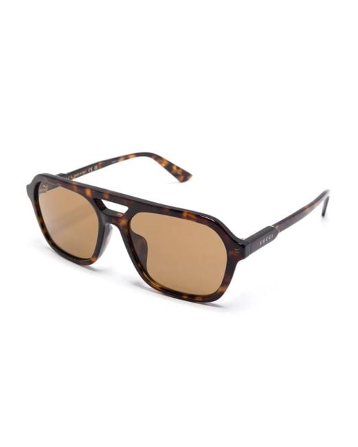Gucci Natural Pilot-Frame Sunglasses