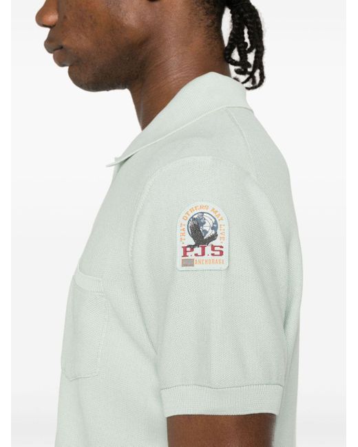 Parajumpers White Logo-appliqué Polo Shirt for men