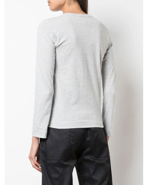 COMME DES GARÇONS PLAY Gray Printed Logo T-Shirt