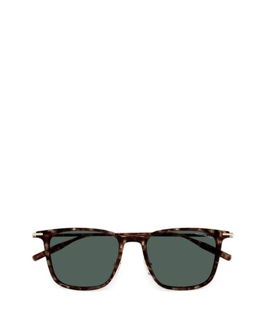 Montblanc Black Square-Frame Sunglasses for men