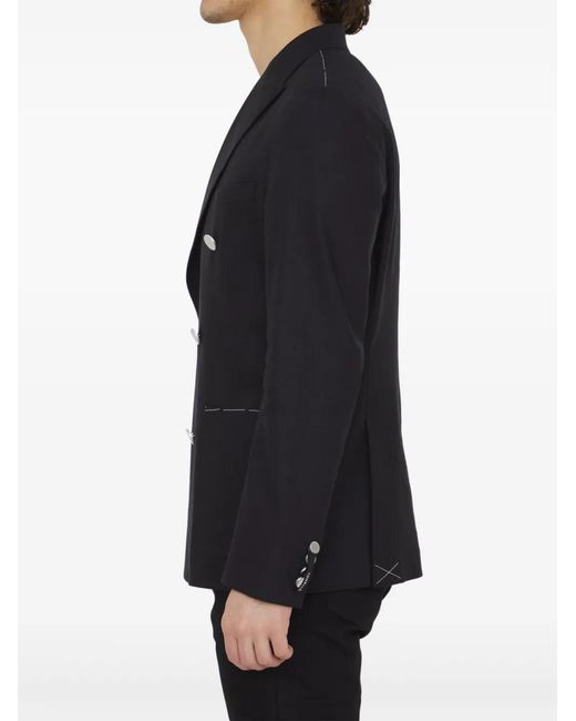 Tonello Black Double-Breasted Blazer for men