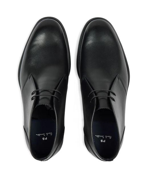 Paul Smith Black Lace-Up Leather Desert Boots for men