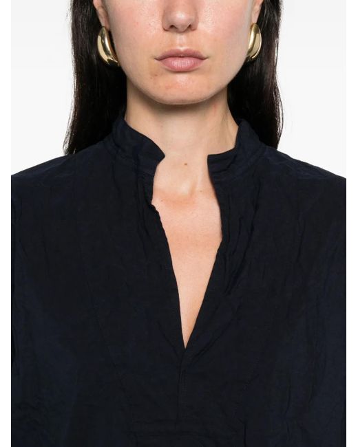 Daniela Gregis Blue Bluse mit Stehkragen