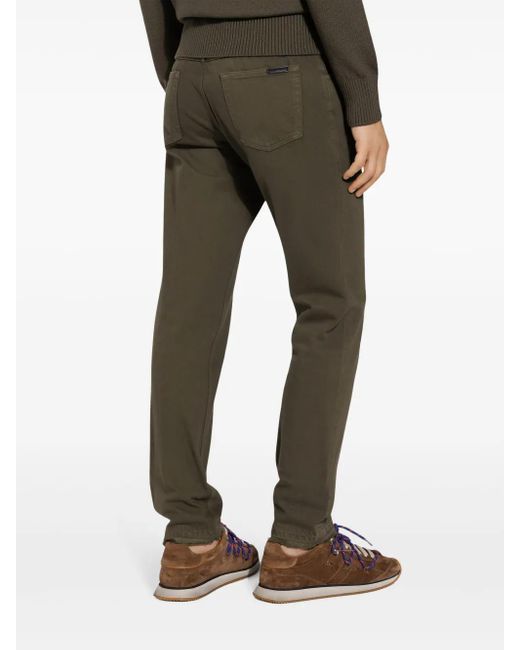 Dolce & Gabbana Green Cotton Slim-Fit Jeans for men