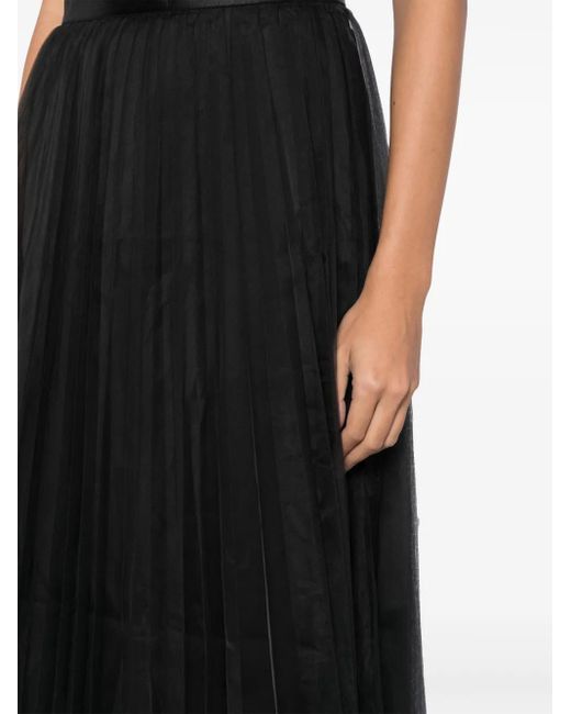 JNBY Black Pleated A-Line Skirt