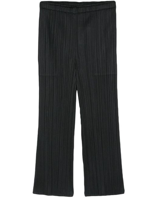Pleats Please Issey Miyake Black Thicker Bottoms Slim-cut Trousers
