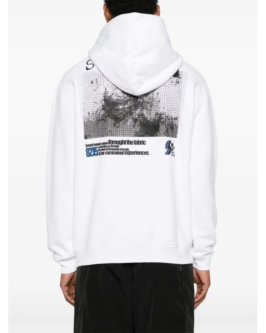 Felpa Con Cappuccio E Logo di Stone Island in White da Uomo