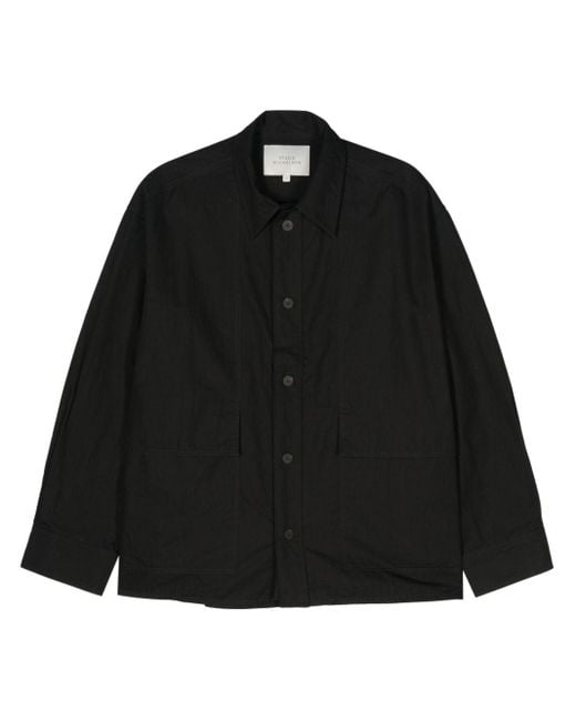 Studio Nicholson Popeline Overhemd in het Black voor heren