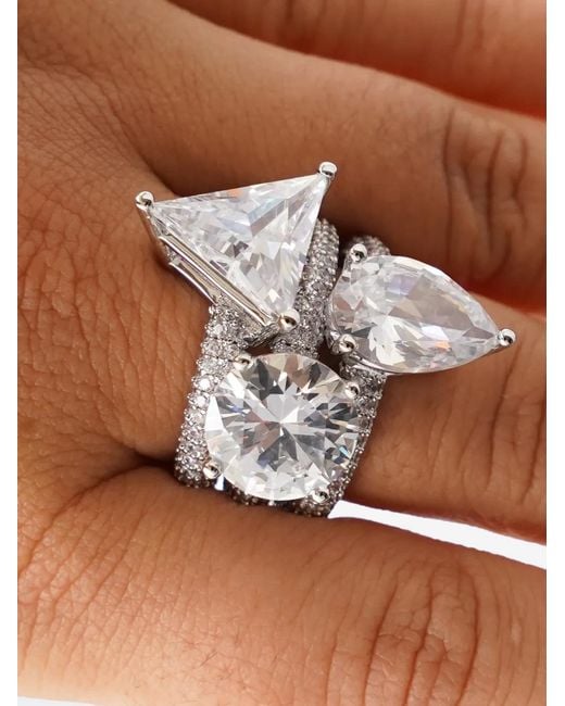 Izabel Display White Mega Triangle Pavé Ring