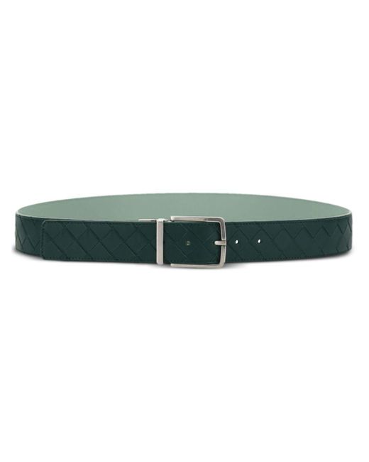 Bottega Veneta Green Intrecciato Leather Belt for men