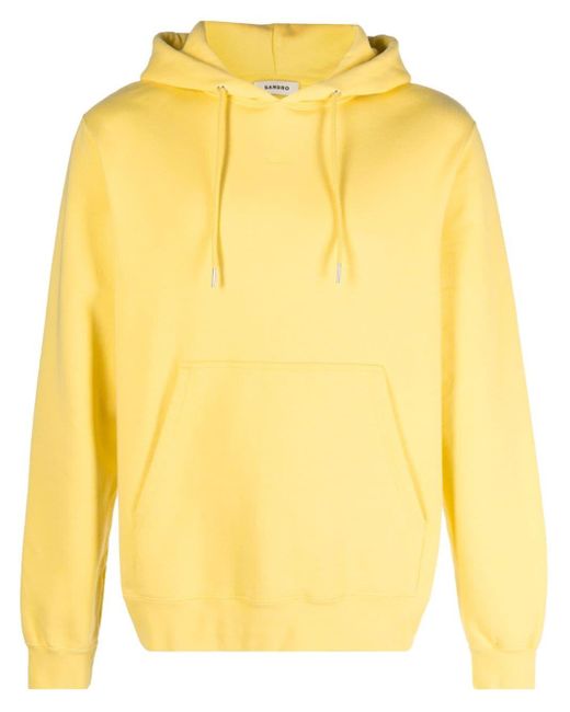Sandro Yellow Logo-embroidered Cotton Hoodie for men