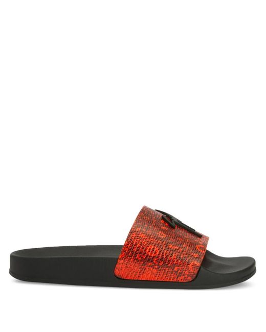 Sandali Slides Brett di Giuseppe Zanotti in Red da Uomo