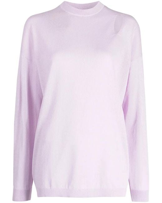 Tibi Pink High-Neck Fine-Knit Jumper