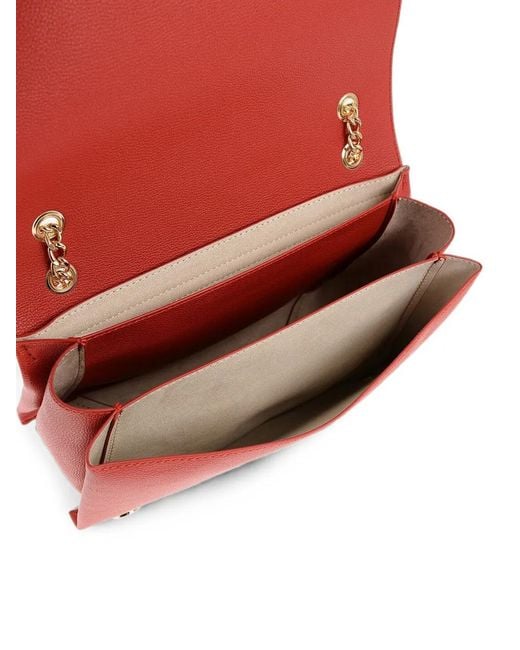 Moschino Red Logo-Plaque Shoulder Bag
