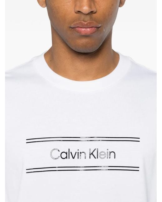 Calvin Klein White Graphic T-Shirt for men