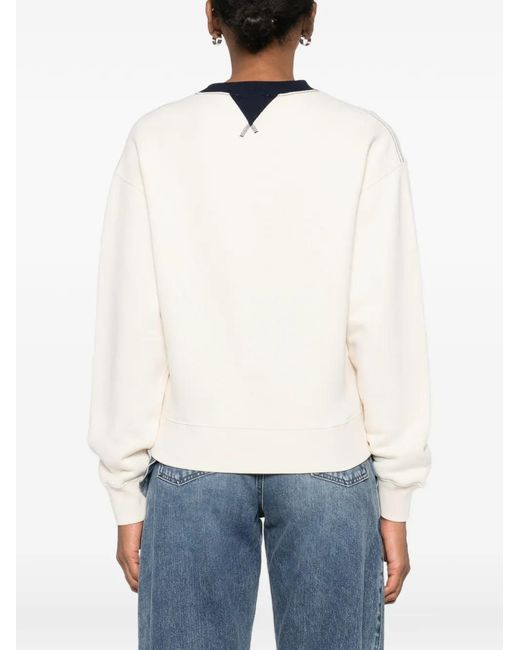 J.W. Anderson White Contrast Crew Neck Knitwear