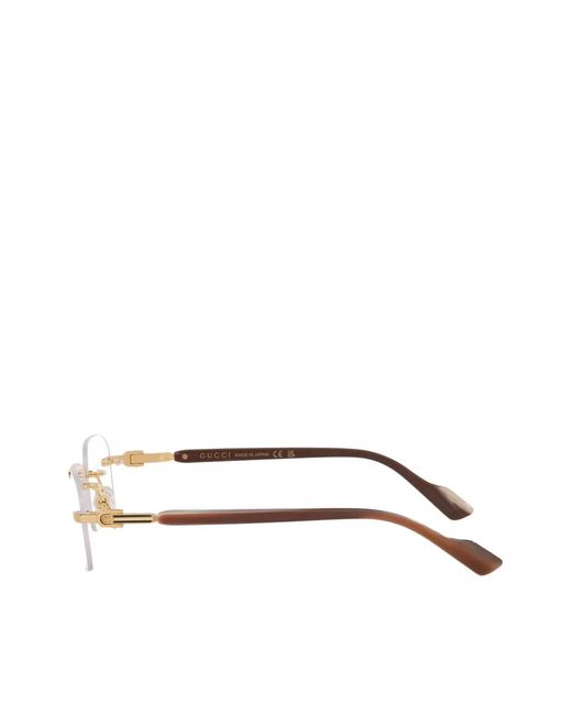 Gucci White Rimless Square-Frame Glasses for men