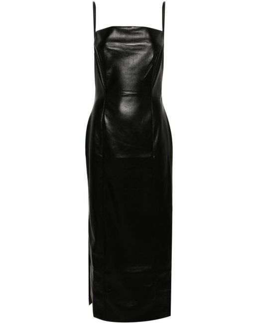 Nanushka Black Ilara Slip Midi Dress
