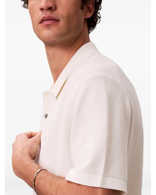 Calvin Klein Pink Waffle-Knit Short-Sleeve Polo Shirt for men