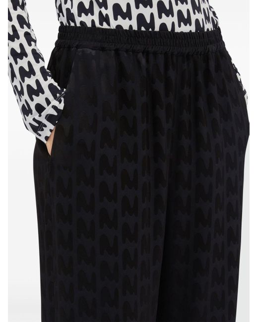 Pantalon droit à taille élastiquée MSGM en coloris Black