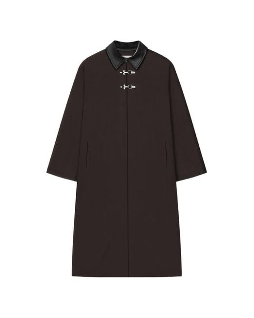 Nanushka Black Zofia Oversized Claps Coat