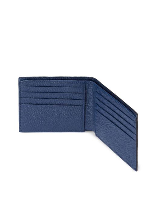 Portafoglio bi-fold con placca logo di Gucci in Blue da Uomo