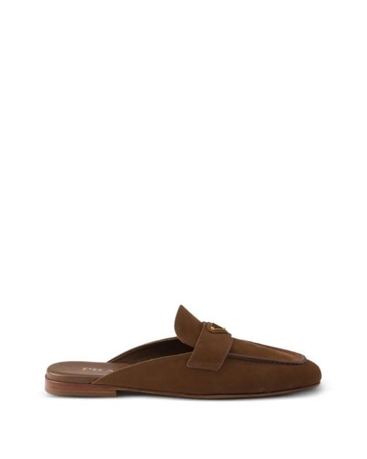 Prada Brown Nubuck Mules