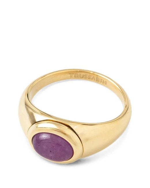 Trussardi Pink Stone-Embellished Ring