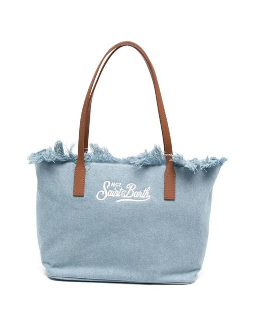 Mc2 Saint Barth Blue Medium City Tote Bag