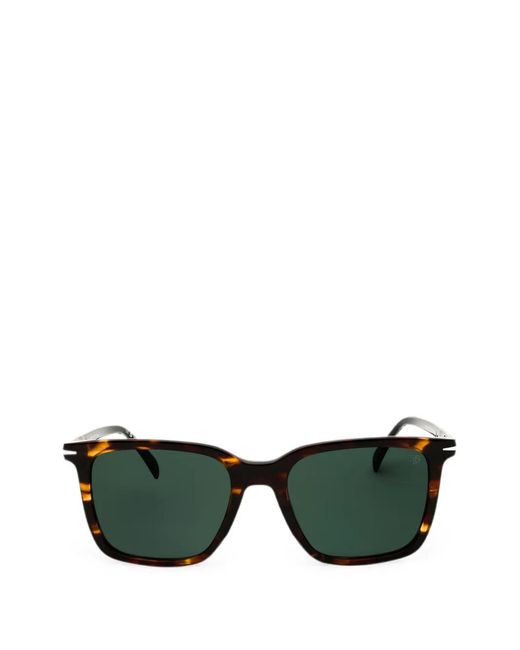 David Beckham Green Square-Frame Sunglasses for men