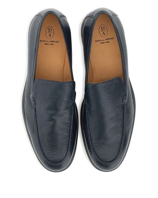 Duca Degli Abruzzi Blue Lorenzo Plain Leather Loafers for men