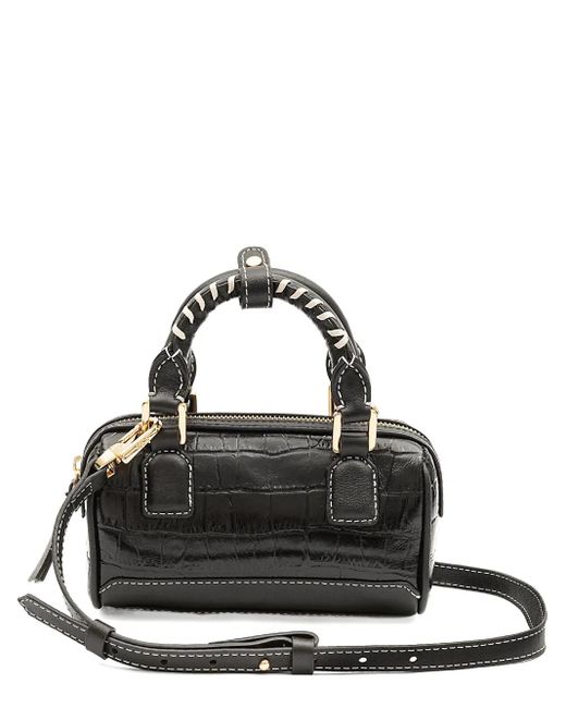 Bolso Maia Bowling con asa trenzada Isla de color Black