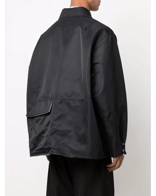 Valentino Garavani Black Zip-Up Shirt Jacket for men